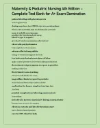 Maternity & Pediatric Nursing 4th Edition –  Complete Test Bank for A+ Exam Domination