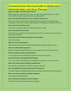 Comprehensive Nursing Guide to Medication  Administration and Drug Therapy