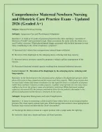 Comprehensive Maternal Newborn Nursing  and Obstetric Care Practice Exam