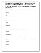 COMPREHENSIVE FLORIDA FIRE INSPECTOR  ONE PRACTICE QUESTIONS AND ANSWERS  UPDATED 2026/2027