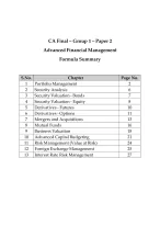 CA Final Advanced Financial Management (AFM) Formula Summary | Exam-Focused | Last-Minute Revision Sheet