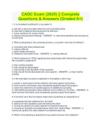 CADC Exam (2025) | Complete Questions and - DocMerit