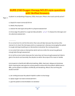 NURS 2160 Oxygen therapy NCLEX style questions with Verified Answers ...