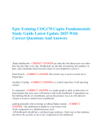 Epic Training COG170 Cogito Fundamentals Study Guide Latest Update 2025 ...