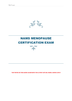 NAMS Menopause Certification 2025 – Practice Questions with Correct ...