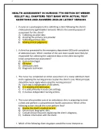 HEALTH ASSESSMENT IN NURSING 7TH EDITION BY WEBER KELLEY ALL CHAPTERS TEST BANK