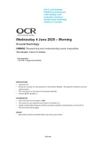 OCR A Level Sociology H580/02 Researching and understanding social inequalities Question paper