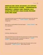 AMERICAN RED CROSS ADVANCED LIFE SUPPORT (ALS) CERTIFICATION COURSE – COMPREHENSIVE EMERGENCY