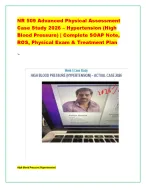 NR 509 Advanced Physical Assessment Case Study 2026 – Hypertension (High Blood Pressure) | Complete