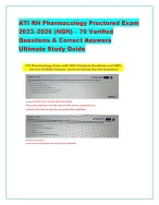 ATI RN Pharmacology Proctored Exam 2023–2026 (NGN) – 70 Verified Questions & Correct Answers Ultima