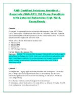 AWS Certified Solutions Architect –  Associate (SAA-C03) 160 Exam Questions  with Detailed Rational