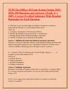 TCFP Fire Officer II Exam (Latest Update 2025 /  2026) 250 Questions and Answers | Grade A+ |  100%