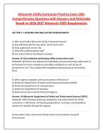 Wisconsin Utility Contractor Practice Exam 180+  Comprehensive Questions with Answers and Rationale