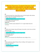 California Wastewater Treatment Operator Grade V COMPLETE QUESTIONS AND DETAILED SOLUTIONS LATEST