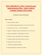 WGU D486 DGN2 TASK 1 Cloud Security  Implementation Plan – Study Guide &  Complete Solution 2026 Up