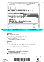 2024 Pearson Edexcel Level 3 GCE Physical Education Advanced COMPONENT ...