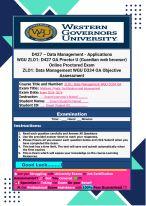 ZLO1 Data Management WGU D334 OA Objective Assessment
