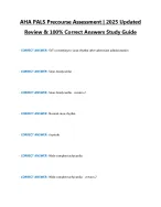 AHA PALS Precourse Assessment 2025 Updated Review & 100- Correct Answer