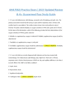 AHA PALS Practice Exam 2025 Updated Review & A+ Guaranteed Pass Study Guide