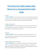 PALS Post Test 2025 Updated AHA Review & A+ Guaranteed Pass Study Guide