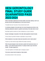 HESI GERONTOLOGY  FINAL STUDY GUIDE  GUARANTEED PASS  2023/2024