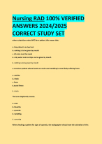 Nursing RAD 100% VERIFIED  ANSWERS 2024/2025  CORRECT STUDY SET