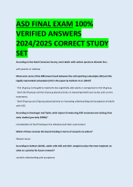 ASD FINAL EXAM 100%  VERIFIED ANSWERS  2024/2025 CORRECT STUDY  SET