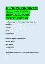 BIL 150 - MALLERY PRACTICE  TEST 2 100% VERIFIED  ANSWERS 2024/2025  CORRECT STUDY SET