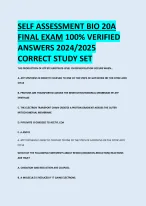 SELF ASSESSMENT BIO 20A FINAL EXAM 100% VERIFIED ANSWERS 2024/2025 ...
