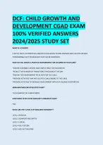 DCF: CHILD GROWTH AND  DEVELOPMENT CGAD EXAM  100% VERIFIED ANSWERS  2024/2025 STUDY SET