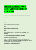 MCB 3020 - FINAL EXAM  100% VERIFIED CORRECT  STUDY SET
