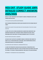 HESI EXIT  STUDY GUIDE 100%  DETAILED CORRECT ANSWERS  2025/2026