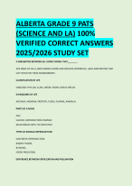 ALBERTA GRADE 9 PATS (SCIENCE AND LA) 100% VERIFIED CORRECT ANSWERS ...