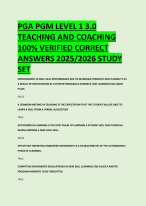 PGA PGM LEVEL 1 3.0  TEACHING AND COACHING  100% VERIFIED CORRECT  ANSWERS 2025/2026 STUDY  SET