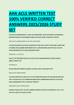 AHA ACLS WRITTEN TEST 100% VERIFIED CORRECT ANSWERS 2025/2026 STUDY SET ...