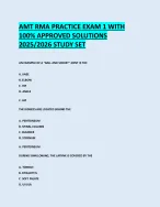 AMT RMA PRACTICE EXAM 1 WITH 100% APPROVED SOLUTIONS 2025/2026 STUDY ...
