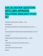 ASA 101 REVIEW QUESTIONS WITH 100% APPROVED SOLUTIONS 2026/2027 STUDY ...