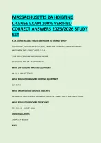 MASSACHUSETTS 2A HOISTING  LICENSE EXAM 100% VERIFIED  CORRECT ANSWERS 2025/2026 STUDY  SET
