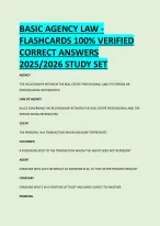 BASIC AGENCY LAW -  FLASHCARDS 100% VERIFIED  CORRECT ANSWERS  2025/2026 STUDY SET