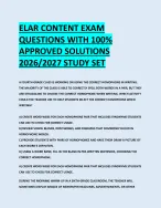 ELAR CONTENT EXAM QUESTIONS WITH 100% APPROVED SOLUTIONS 2026/2027 ...