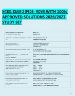 N4331 EXAM 2 (PEDS - ROYE) WITH 100%  APPROVED SOLUTIONS 2026/2027  STUDY SET