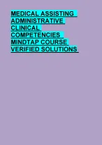 MEDICAL ASSISTING   ADMINISTRATIVE  CLINICAL  COMPETENCIES   MINDTAP COURSE  VERIFIED SOLUTIONS