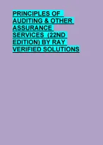 PRINCIPLES OF   AUDITING & OTHER  ASSURANCE  SERVICES  (22ND  EDITION) BY RAY  VERIFIED SOLUTIONS