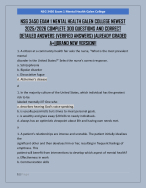 NSG 3450 EXAM 1 MENTAL HEALTH GALEN COLLEGE NEWEST  2025/2026 COMPLETE 300 QUESTIONS AND CORRECT  D
