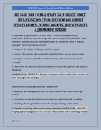NSG 3450 EXAM 1 MENTAL HEALTH GALEN COLLEGE NEWEST  2025/2026 COMPLETE 150 QUESTIONS AND CORRECT  D
