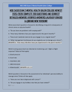 NSG 3450 EXAM 2 MENTAL HEALTH GALEN COLLEGE NEWEST  2025/2026 COMPLETE 200 QUESTIONS AND CORRECT  D