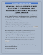NSG 3450 EXAM 4 MENTAL HEALTH GALEN COLLEGE NEWEST  2025/2026 COMPLETE 100 QUESTIONS AND CORRECT  D