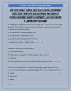 NSG 3450 EXAM 3 MENTAL HEALTH GALEN COLLEGE NEWEST  2025/2026 COMPLETE 300 QUESTIONS AND CORRECT  D