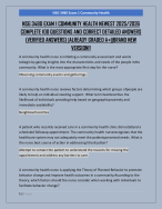 NSG 3480 EXAM 1 COMMUNITY HEALTH NEWEST 2025/2026  COMPLETE 100 QUESTIONS AND CORRECT DETAILED ANSW