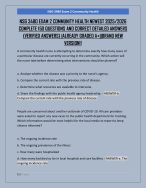 NSG 3480 EXAM 2 COMMUNITY HEALTH NEWEST 2025/2026  COMPLETE 150 QUESTIONS AND CORRECT DETAILED ANSW